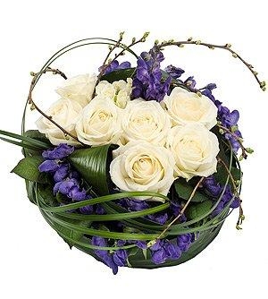 Purple and White Posy